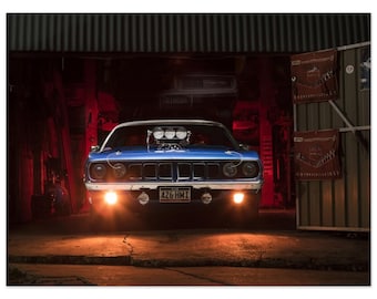 Póster del Plymouth Barracuda Muscle Car con motor Hemi - Mopar / American