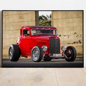 1932 Ford 5-Window Coupe Hot Rod Poster Print - Hotrod | 3 Sizes Available