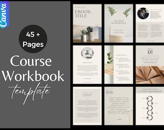 Course Workbook Template for Canva, Canva e-book template, Workbook for Course, Ecourse Workbook Template, Webinar Workbook Template, E-book