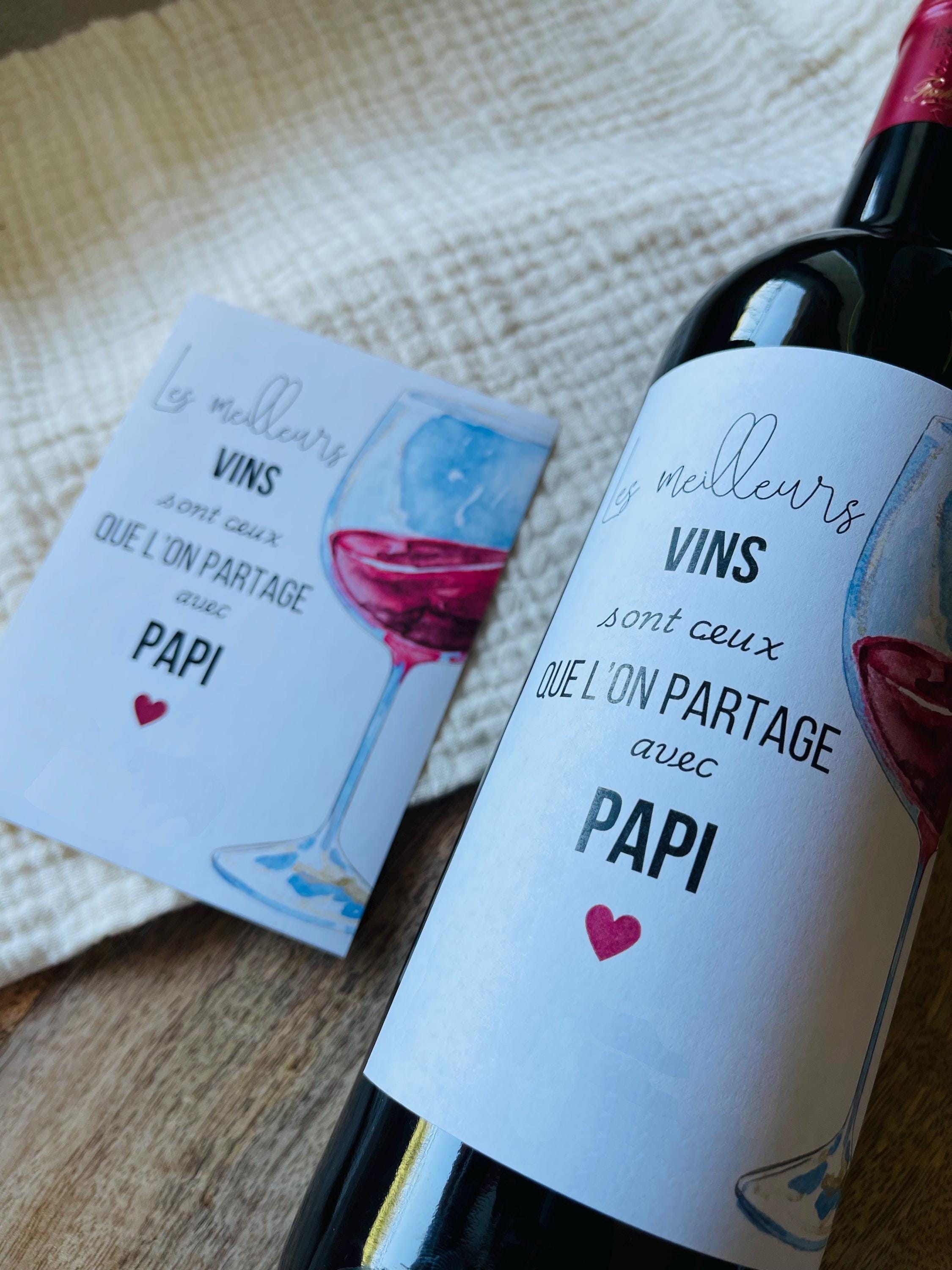 Étiquettes à Vin Humoristiques - 4 Autocollants "Un Papy Formidable" - Cadeau Départ, Retraite, Anniversaire - 75x110 Mm - 8