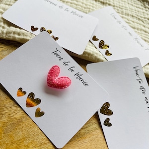Pin's coeur rose pailleté, cadeau  anniversaire, evjf,  témoin, fête des mères, saint valentin, cadeaux d'invités mariage, annonce marraine