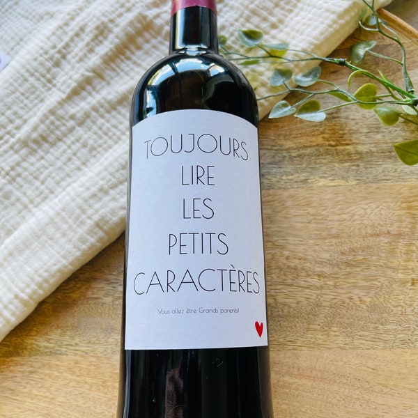 Étiquette Bouteille Annonce Grossesse - Cadeau Surprise Pour Futurs Grands-Parents "Bébé Est En Route"