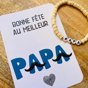 Carte fête des Pères avec bracelet, bonne fête papa, première fête des pères, carte personnalisée