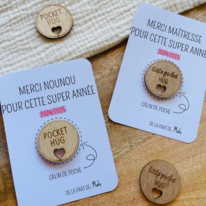 Cadeau fin d'année,Maîtresse, nounou, atsem, cadeau personnalisé fin d’année, carte cadeau fin d’année , carte personnalisée, magnet coeur