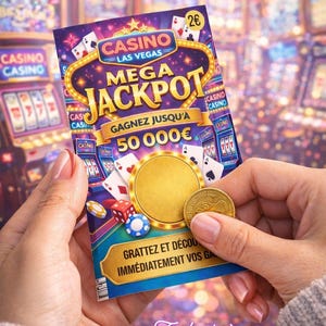 Carte à gratter, Annonce grossesse,  Ticket similaire FDJ, Annonce originale, Ticket à gratter Méga Jackpot