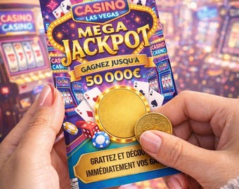 Carte à gratter, Annonce grossesse,  Ticket similaire FDJ, Annonce originale, Ticket à gratter Méga Jackpot