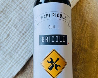 Étiquettes à Vin Humoristiques - 4 Autocollants "Un Papy Formidable" - Cadeau Départ, Retraite, Anniversaire - 75x110 Mm