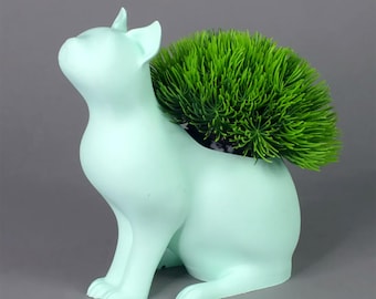 3D Printed Cat Planter – Animal Home Decor