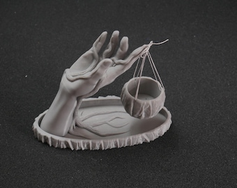 3D-Printed Hand Planter – Unique Succulent Pot & Tray