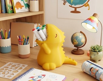 3D-Printed Dinosaur Desk Organizer – Fun & Functional Storage