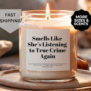 Cadeau drôle de fan de vrais crimes Mon meurtre préféré Cadeau drôle de bougie pour elle Podcast True Crime and Chill Amateur de vrais crimes Cadeaux de vrais drogués au crime