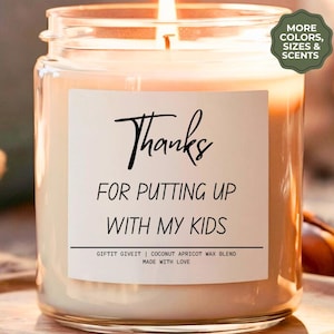 Bedankt dat je het met mijn kind hebt gedaan Kerstcadeau Kleuterschool Kinderopvang Oppas Leraar Cadeau Kaars Nanny Aangepast bedankje