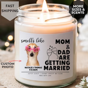 Personalized Dog Parents Getting Married Candle Custom Pet Photo Engagement Gift She Said Yes Present Dog Mom Dad Bridal Gift For Her Him