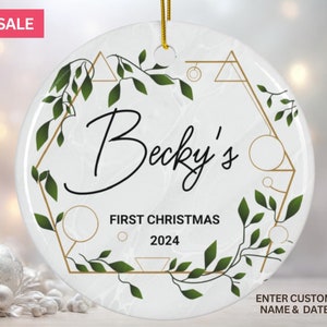 Baby First Christmas Ornament 2025, Personalized First Christmas Ornament Baby Girl Name Baby Shower Gift, Baby Family Keepsake