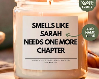 Book Lover Gift Just One More Chapter Candle Reading Fan Library Bookworm Booktok Funny Surprise Gift For Girls Custom for Readers