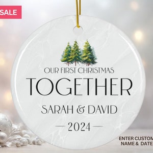 Couples Christmas Ornament Our First Christmas Together  Personalized First Christmas Together New Couple Gift Mr and Mrs Christmas Ornament