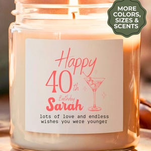Personalised Birthday Candle Gift for Her with Name & Age 18th 20th 30th 40th 50th Birthday Gift for Mum Daughter Friend Grandma Nanny Aunt