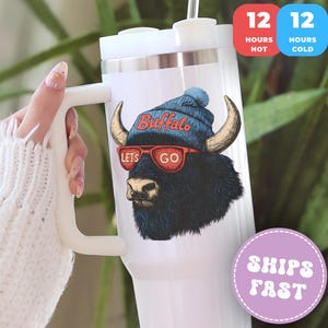 Vintage Buffalo Football 40 oz Tumbler – Retro Game Day Sports Fan Travel Cup – Unisex Insulated Buffalo Pride Drinkware Gift