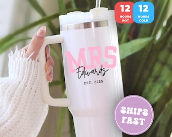 Bride And Groom QualityVibe Wifey & Hubby Gift 40 Oz Engraved Tumbler Set Of 2 For