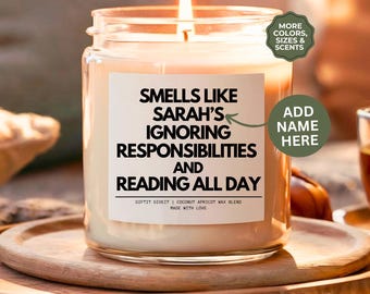 Book Lover Gift Candle Reading Fan Library Bookworm Booktok Funny Surprise Gift For Girls Custom For Readers Bookish Gifts Funny Bookish