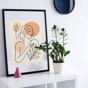 Minimalist Abstract Line Art Print  Modern Neutral Wall Art  Boho Printable Artwork for Living Room & Bedroom Decor
