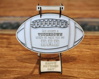 DZIEŃ OJCA PIŁKA NOŻNA wyświetla plik prezentu Swing! - Touchdown svg, futbol amerykański, Wesołego Dnia Ojca najlepszy tata w historii Glowforge, plik wektorowy svg