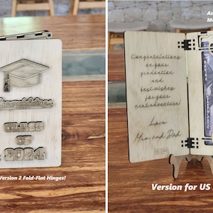 Modèle de pliage de cartes ARGENT DE REMISE DES DIPLMES Version USD ! Conception pliante. Version 2 Conception articulée avec porte-monnaie ! Glowforge, fichier svg découpé au laser