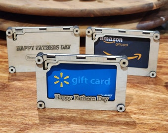 Fathers Day Gift Card Holder Laser Cut File – Hinged Design SVG