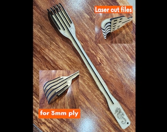 400mm Laser Cut Datei - Back Scratcher (3mm lage) - SVG, DXF, Lightburn, AI