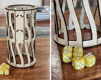 ULTIMATE DICE TOWER V2, wyniki widoczne ze wszystkich stron, szybka gra Dungeons & Dragons Farkle 5000 glowforge svg Plik wycinany laserowo plik wektorowy