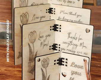 MUTTER TAGESKARTE Geschenkkarten Faltkarte Bundle - Faltbare flaches Design, Geschenk für Mama svg glowforge Muttertag Geschenkanhänger Geschenkkarte Laser Cut File