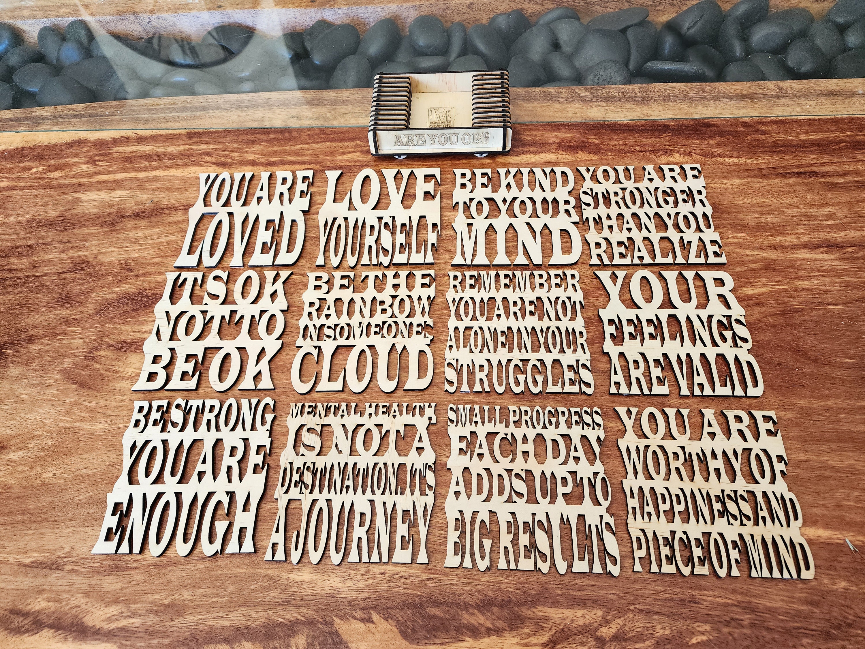 Insult Coasters Vector MENTAL HEALTH COASTERS (12 Designs) With Storage Rack - Svg, Glowforge ...