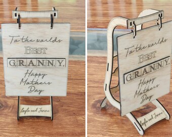 GRAND MOTHERS DAY Display Swing Gift with hanging chain! Laser Cut File - Happy Mothers Day - Glowforge, svg vector file scrabble gift