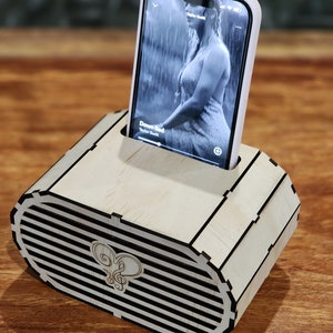 PASSIEVE TELEFOON LUIDSPREKER Geweldig voor het afspelen van muziek zoals Spotify, enz. Verbetert, stuurt en versterkt het geluid glowforge, svg-lasergesneden bestand