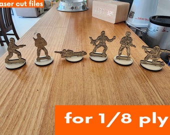 Plik do cięcia laserowego – Żołnierze-wojownicy / figurki żołnierzyków (do sklejki 1/8 cala) SVG, DXF, Lightburn