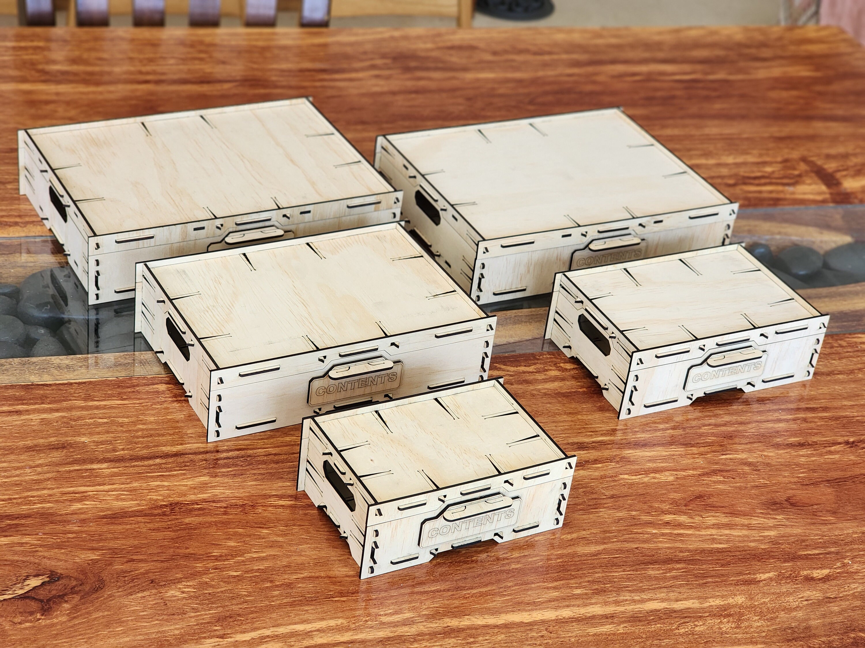 STACKABLE BOXES/TRAYS No Glue Required - 5 X Sizes Stackable Self ...