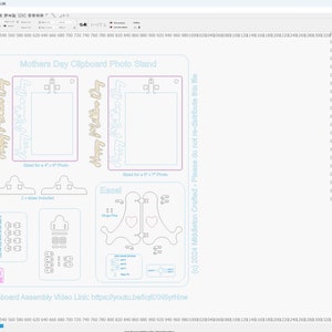 PORTE-photos à pince pour la fête des mères avec clip fonctionnel 2 x tailles Chevalet pliant inclus. Presse-papiers glowforge, fichier svg découpé au laser image 9