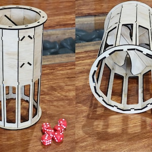 ULTIMATE DICE TOWER V1, risultati visibili da tutti i lati, gioco veloce Dungeons & Dragons Farkle 5000 glowforge svg File di taglio laser file vettoriale