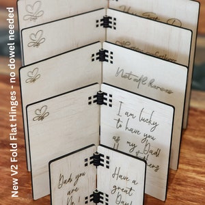 VADERDAGKAART Opvouwbare cadeaukaartbundel - V2 opvouwbaar plat ontwerp, cadeau voor papa svg glowforge Vaderdag 5 x maten inbegrepen lasergesneden bestand