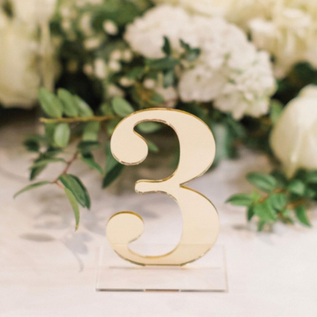 Acrylic Table Numbers, Gold Wedding Table Numbers - Etsy