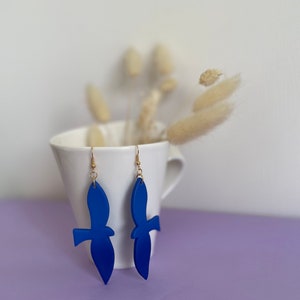 Original and colorful polymer clay earrings with 24k fine gold ear hooks, handmade, unique design image 3