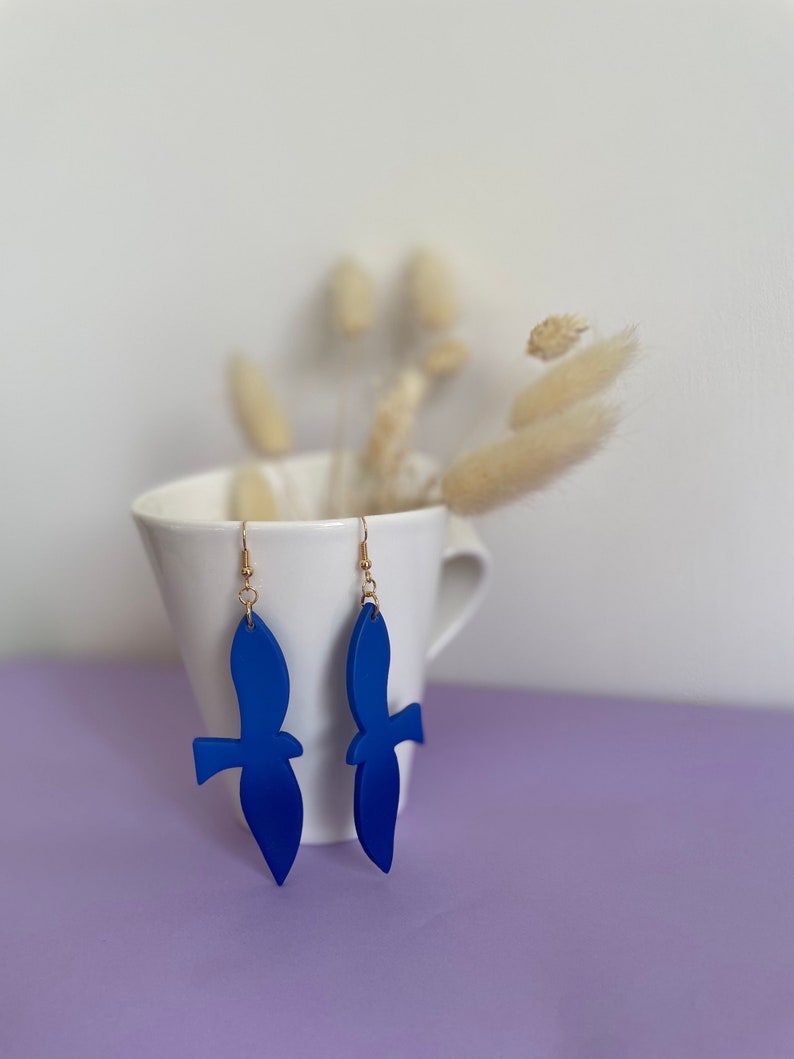Original and colorful polymer clay earrings with 24k fine gold ear hooks, handmade, unique design image 3