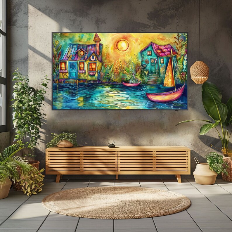 Samsung the Frame Retro Tv Digital Download 4K Samsung Frame Tv Art Aerial Beach Frame Tv Art