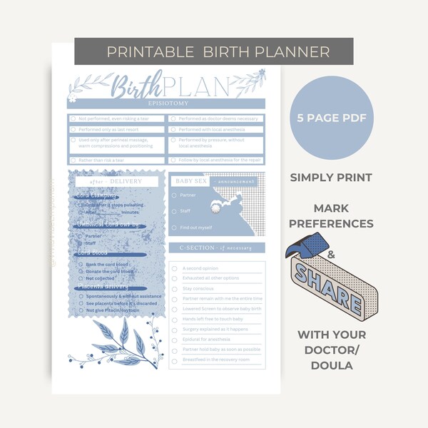 Geburtsplan Vorlage, Geburtsplan Checkliste, Geburtsplan Checkliste, Geburtsplan Checkliste, PDF
