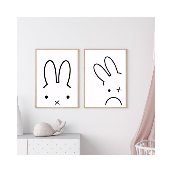 Miffy inspired bunny, Miffy decor, miffy poster, miffy png, miffy bunny download, miffy room décor, miffy nursery, miffy printable wall art