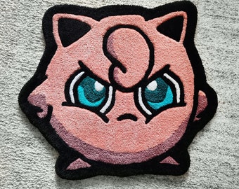 Jigglypuff Handmade Rug | Tufted Rug | Pokemon Rug | Interior Rug | Anime Rug