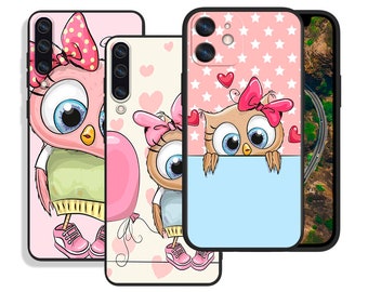 Cartoon Owl protective cases for iPhone SE 12 13 14 15 Pro Max + & Samsung S24 S23 S22 S21 A54 A53 A25 A15 A14 A13 4G 5G FE