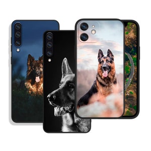 Custodie protettive per cani da pastore tedesco per iPhone SE 12 13 14 15 16 Pro Max e Samsung S25 S24 S23 S22 A16 A55 A54 A25 A15 4G 5G FE