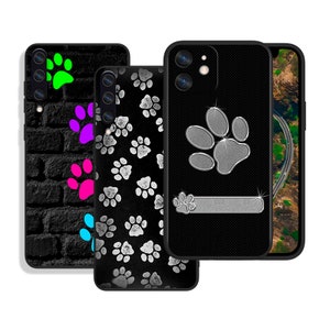Custodie protettive con impronte di zampe di cane per iPhone SE 12 13 14 15 16 Pro Max e Samsung S25 S24 S23 S22 A16 A55 A54 A25 A15 4G 5G FE