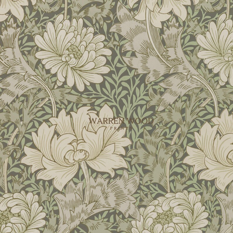Sage Green Wall Art, Vintage Floral Print, Rustic Botanical Artwork, Printable Green Flower Poster, Calming Nature Decor for Bedroom image 7